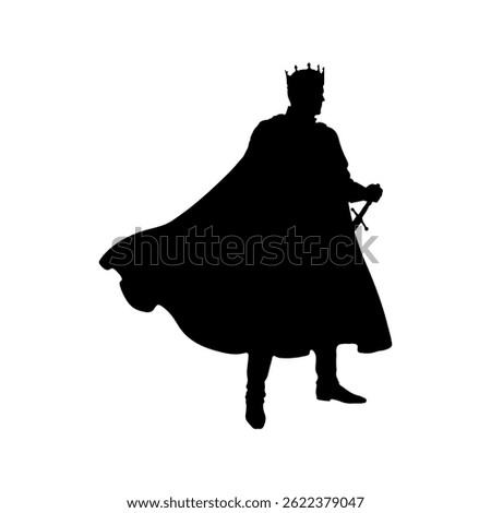 Prince medieval silhouette vector flat illustration design.