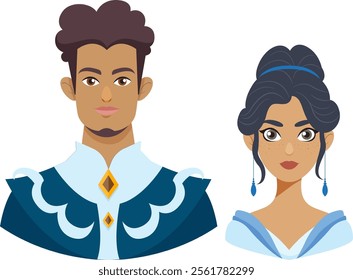 Prince and princess in elegant attire