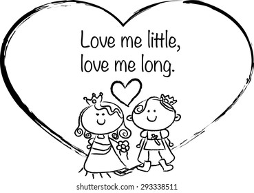 Prince and Princess in the valentines day card