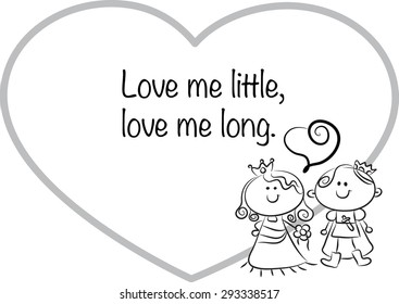 Prince and Princess in the valentines day card