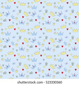 Prince Seamless Pattern Background Vector Illustration. EPS10