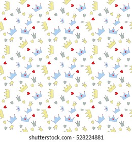 Prince Seamless Pattern Background Vector Illustration. EPS10