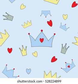 Prince Seamless Pattern Background Vector Illustration. EPS10