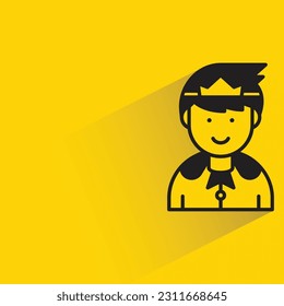 prince with shadow on yellow background
