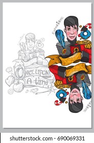 Prince. A template with fairy-tale characters for creating posters, covers, brochures.