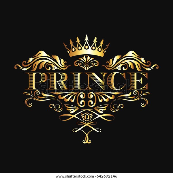 Prince Vintage Gold Logo Vector のベクター画像素材 ロイヤリティフリー