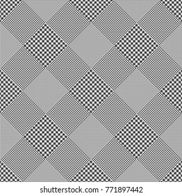 Prince of Wales check. Diagonal print. Seamless glen plaid pattern. 