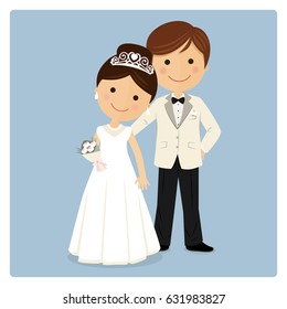 Princely style couple on blue background
