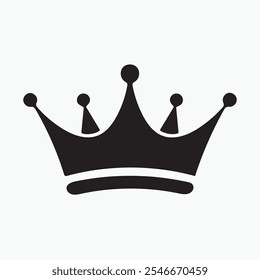 Princes crown silhouette vector art white background
