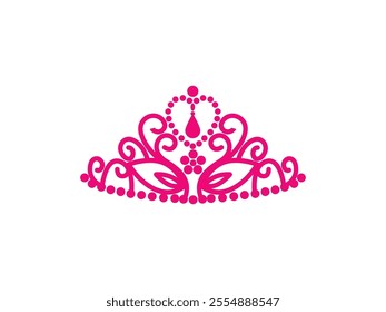 Princes Crown Vector Icon. Princess Crown Vector Icon - Elegant and Regal Royal Crown Symbol Illustration