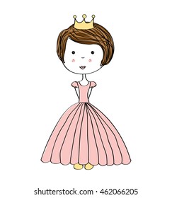 princes drawn crown icon vector illustration design