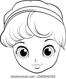 Caricatura de la cabeza del príncipe doodle aislado para la ilustración del color