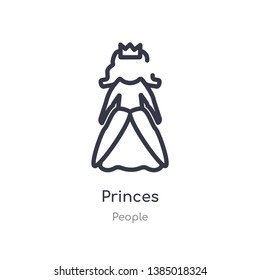 princes outline icon. isolated line vector illustration from people collection. editable thin stroke princes icon on white background
