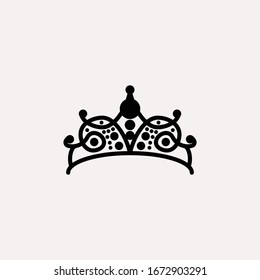 Princes tiara crown or royal diadem logo Ideas. Inspiration logo design. Template Vector Illustration. Isolated On White Background