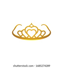 Princes tiara crown or royal diadem logo Ideas. Inspiration logo design. Template Vector Illustration. Isolated On White Background