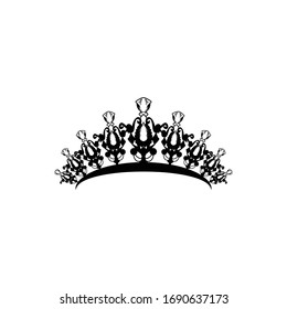 Princes tiara crown or royal diadem logo Ideas. Inspiration logo design. Template Vector Illustration. Isolated On White Background