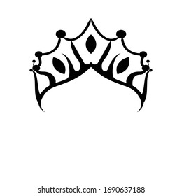 Princes tiara crown or royal diadem logo Ideas. Inspiration logo design. Template Vector Illustration. Isolated On White Background