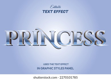 Princess 3d editable text effect