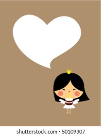 princess angel birthday greeting