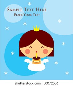 princess angel birthday greeting tag