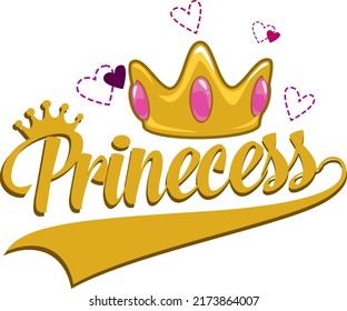 Princess. Baby Funny t shirt and mug design vector illustration