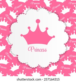 Fondo de Princesa con Ilustración de vectores corona EPS10