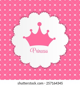 Princess  Background with Crown Vector Illustration EPS10