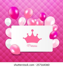 Princess  Background with Crown Vector Illustration EPS10