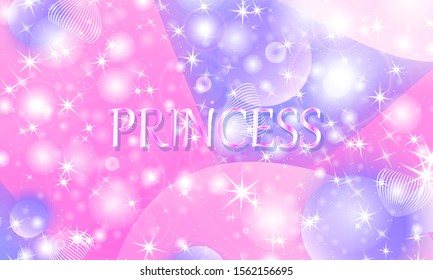 Princess background. Mermaid rainbow. Magic stars pink. Unicorn pattern. Fantasy galaxy. Fairytale graphics. Pink princess colors.