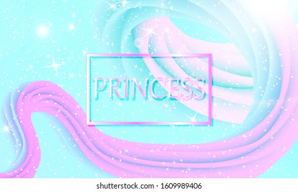 Princess background. Mermaid rainbow. Magic stars. Unicorn pattern. Fantasy galaxy. Fairytale princess colors.