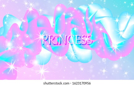 Princess background. Mermaid rainbow. Magic stars pink. Unicorn pattern. Fantasy galaxy. Fairytale print. Pink princess colors.