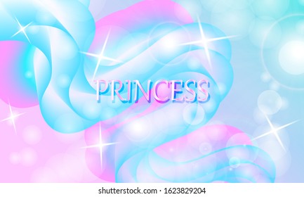 Princess background. Mermaid rainbow. Magic stars pink. Unicorn pattern. Fantasy galaxy. Fairytale print. Pink princess colors.