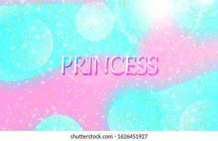 Princess background. Mermaid rainbow. Magic stars pink. Unicorn pattern. Fantasy galaxy. Fairytale graphics. Pink princess colors.