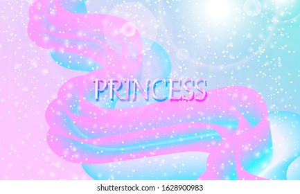 Princess background. Mermaid rainbow. Magic stars pink. Unicorn pattern. Fantasy galaxy. Fairytale print. Pink princess colors.
