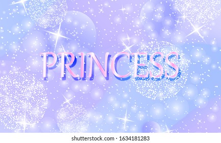 Princess background. Mermaid rainbow. Magic stars. Unicorn pattern. Fantasy galaxy. Fairytale princess colors.