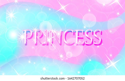 Princess background. Mermaid rainbow. Magic stars. Unicorn pattern. Fantasy galaxy. Fairytale princess colors.