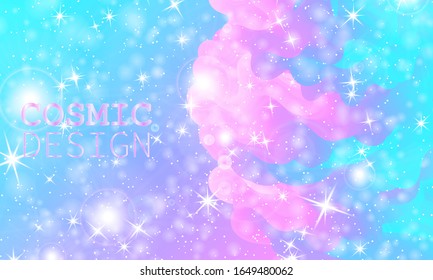 Princess background. Mermaid rainbow. Magic stars. Unicorn pattern. Fantasy galaxy. Fairytale princess colors.