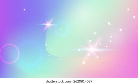 Princess Background. Pink Fairy Hologram And Beautiful Magic Pattern. Purple Rainbow Gradient. Fantasy Wallpaper Of Neon Space And Cartoon Galaxy. Blue Princess Background.