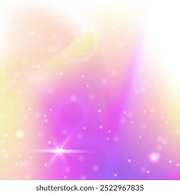 Princess Background. Pink Unicorn Hologram. Rainbow Invitation. Iridescent Abstract Mesh. Purple Pastel Gradient. Lilac Girlish Pattern. Fairy Backdrop. Stars Princess Background.