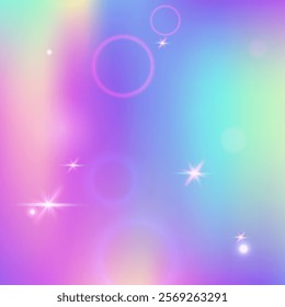 Princess Background. Purple Magic Hologram. Kawaii Pattern. Holographic Pastel Effect. Pink Abstract Invitation. Blue Galaxy Gradient. Rainbow Glitter. Neon Princess Background.