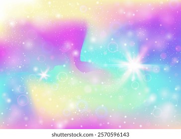 Princess Background. Purple Rainbow Gradient. Magic Hologram. Fairytale Sparkles Invite. Pink Fantasy Pattern. Blue Girlish Invitation. Fairy Glitter. Party Princess Background.