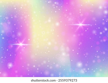 Princess Background. Purple Unicorn Invitation. Girl Hologram. Holographic Pastel Effect. Pink Girlish Gradient. Blue Blurred Pattern. Kawaii Backdrop. Dream Princess Background.