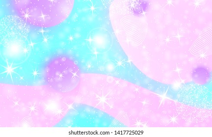 Princess background. Rainbow galaxy. Unicorn pattern. Mermaid rainbow fantasy stars. Pastel princess colors.