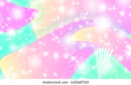 Princess background. Rainbow galaxy. Unicorn pattern. Mermaid rainbow fantasy stars. Pastel princess colors.