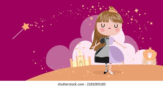 
Banner de la princesa con varita mágica