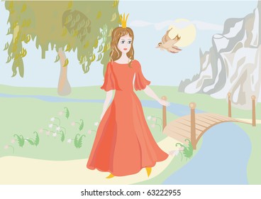 Princess with a bird