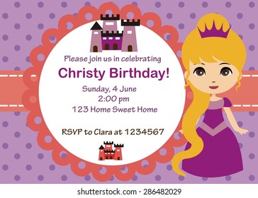 15,993 Birthday Invitation Princess Images, Stock Photos & Vectors 