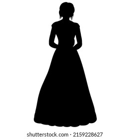 princess, bride silhouette, on white background, isolated, vector