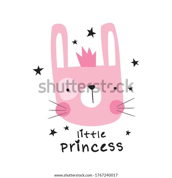 Princess Bunny Drawing Vector Tee Print Stock Vector (Royalty Free ...