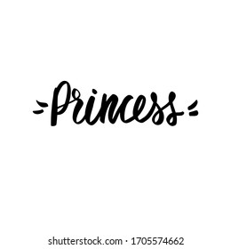 Princess Calligraphy Lettering Isolated On White Stock Vector (Royalty ...